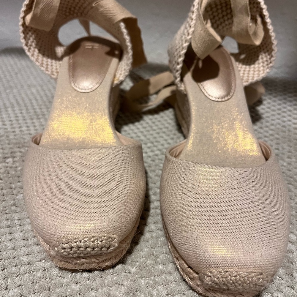 Chic Beige Espadrille Wedge Sandals